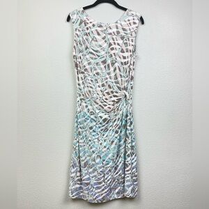 NIC + ZOE Women's Medium PETITE Side Twist Knee Length Dress Sleeveless Printed